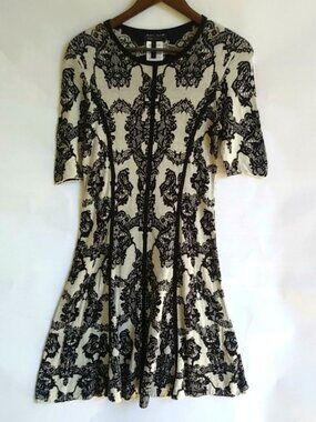 BCBG MaxAzria M Silk Black Creme Dress